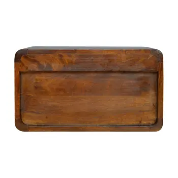 18" Brown Solid Wood Floating Nightstand