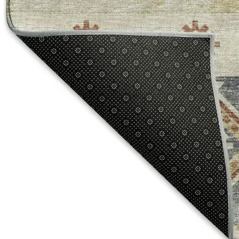 3' X 5' Desert Sand Rust And Ivory Tribal Washable Area Rug With UV Protection