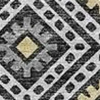 3' X 5' Gray Beige And Ivory Tribal Washable Area Rug With UV Protection