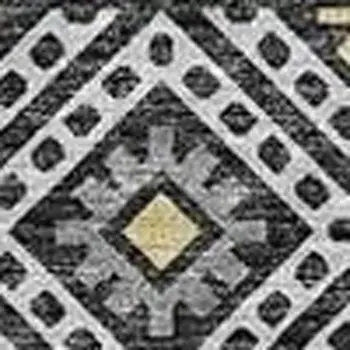 5' X 8' Gray Beige And Ivory Tribal Washable Area Rug With UV Protection