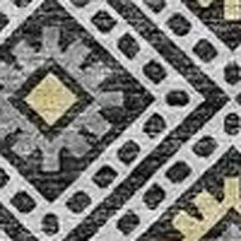 10' X 14' Gray Beige And Ivory Tribal Washable Area Rug With UV Protection