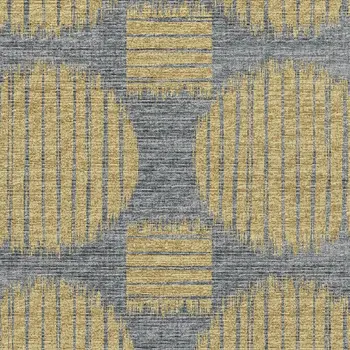 10' X 14' Gold And Gray Geometric Washable Area Rug With UV Protection
