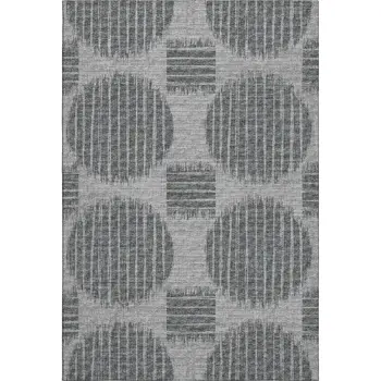 3' X 5' Graphite And Charcoal Geometric Washable Area Rug With UV Protection