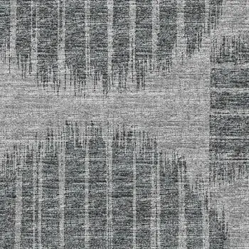 8' X 10' Graphite And Charcoal Geometric Washable Area Rug With UV Protection