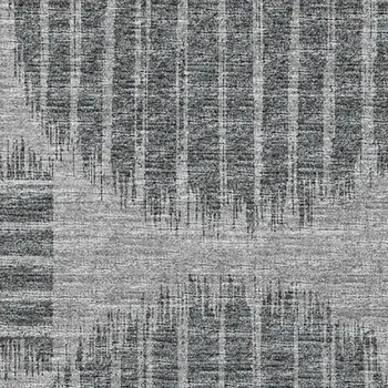 10' X 14' Graphite And Charcoal Geometric Washable Area Rug With UV Protection
