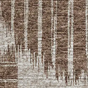 9' X 12' Brown And Ivory Geometric Washable Area Rug With UV Protection