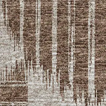 10' X 14' Brown And Ivory Geometric Washable Area Rug With UV Protection