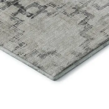 9' X 12' Taupe And Ivory Tribal Washable Area Rug With UV Protection
