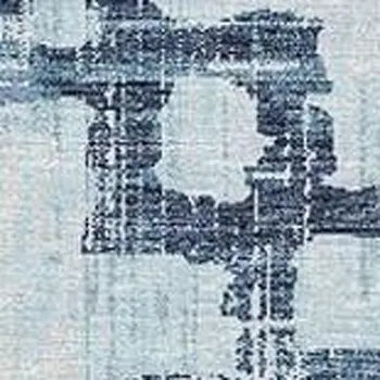 8' X 10' Blue And Light Blue Tribal Washable Area Rug With UV Protection