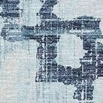 10' X 14' Blue And Light Blue Tribal Washable Area Rug With UV Protection
