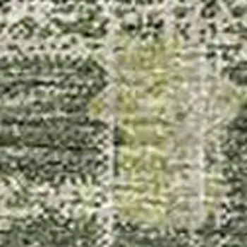 5' X 8' Green And Beige Tribal Washable Area Rug With UV Protection