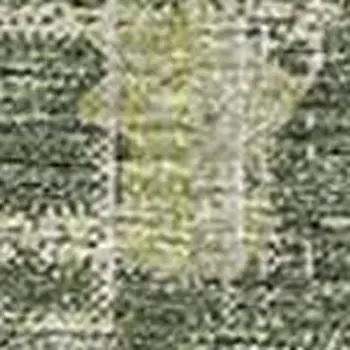 10' X 14' Green And Beige Tribal Washable Area Rug With UV Protection