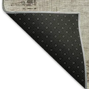 8' X 10' Coffee And Ivory Tribal Washable Area Rug With UV Protection