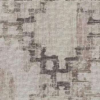 8' X 10' Coffee And Ivory Tribal Washable Area Rug With UV Protection