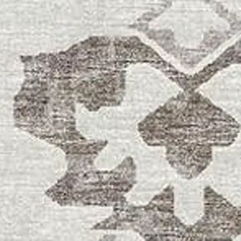 10' X 14' Taupe And Ivory Floral Medallion Washable Area Rug With UV Protection