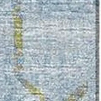 8' X 10' Blue And Olive Green Floral Medallion Washable Area Rug With UV Protection