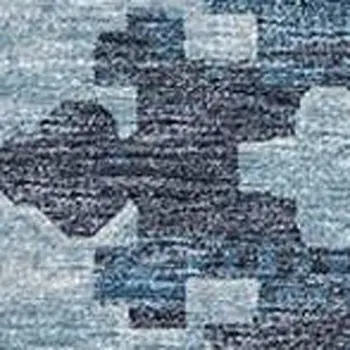 9' X 12' Blue And Olive Green Floral Medallion Washable Area Rug With UV Protection