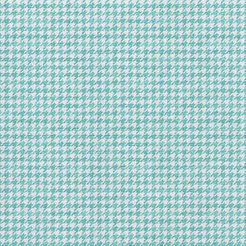 9' X 12' Aqua And White Houndstooth Washable Area Rug With UV Protection