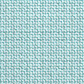 10' X 14' Aqua And White Houndstooth Washable Area Rug With UV Protection