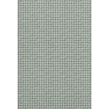3' X 5' Green And White Houndstooth Washable Area Rug With UV Protection