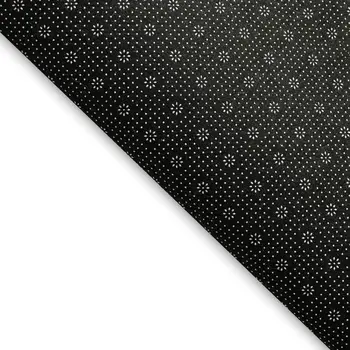 9' X 12' Green And White Houndstooth Washable Area Rug With UV Protection