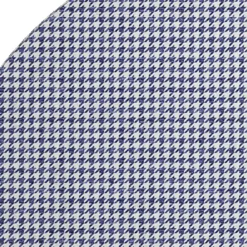 8' Navy Blue And White Houndstooth Washable Round Rug With UV Protection