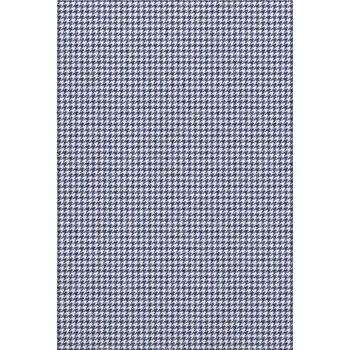 8' X 10' Navy Blue And White Houndstooth Washable Area Rug With UV Protection