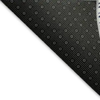 8' X 10' Navy Blue And White Houndstooth Washable Area Rug With UV Protection