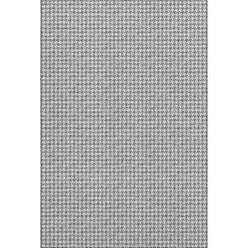 3' X 5' Gray And Ivory Houndstooth Washable Area Rug With UV Protection