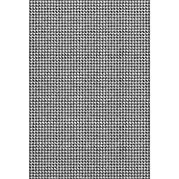 10' X 14' Black And White Houndstooth Washable Area Rug With UV Protection