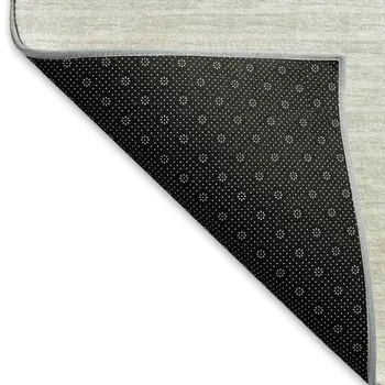 8' X 10' Linen And Ivory Striped Washable Area Rug With UV Protection