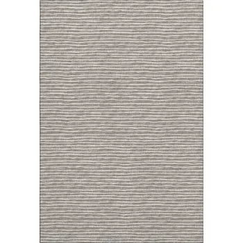 10' X 14' Taupe And Ivory Striped Washable Area Rug With UV Protection