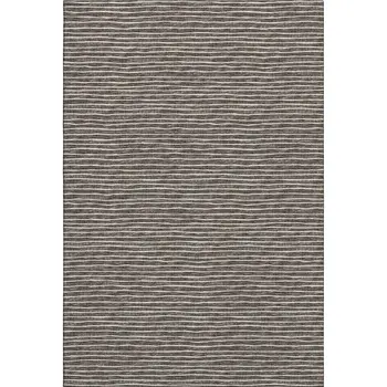 9' X 12' Chocolate And Ivory Striped Washable Area Rug With UV Protection