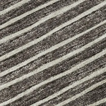 9' X 12' Chocolate And Ivory Striped Washable Area Rug With UV Protection