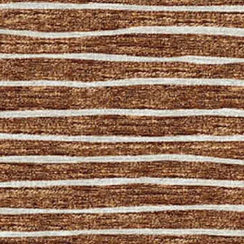 3' X 5' Rust And Ivory Striped Washable Area Rug With UV Protection