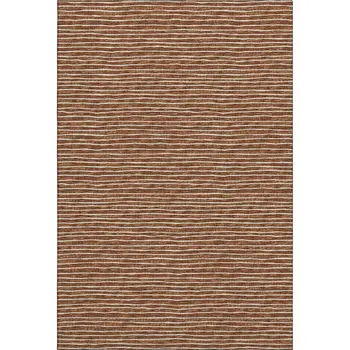8' X 10' Rust And Ivory Striped Washable Area Rug With UV Protection
