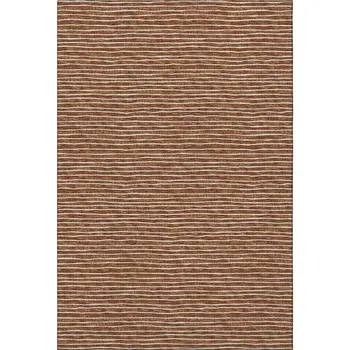9' X 12' Rust And Ivory Striped Washable Area Rug With UV Protection