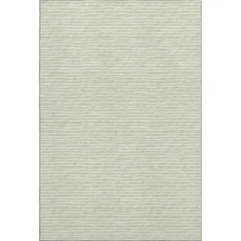 5' X 8' Light Gray And Ivory Striped Washable Area Rug With UV Protection