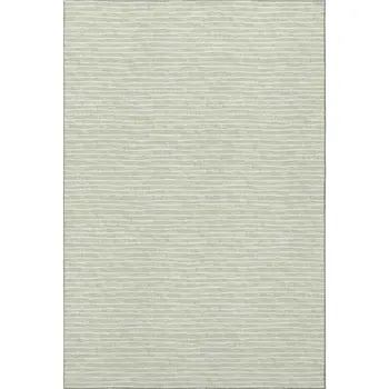5' X 8' Light Gray And Ivory Striped Washable Area Rug With UV Protection