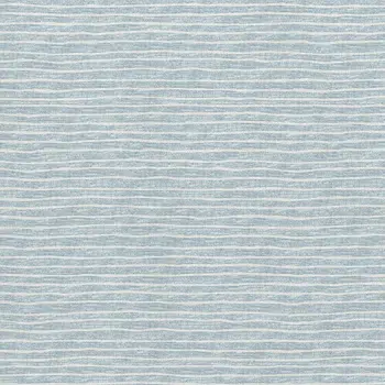 8' X 10' Sky Blue And Ivory Striped Washable Area Rug With UV Protection