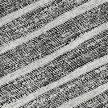 3' X 5' Gray And Ivory Striped Washable Area Rug With UV Protection