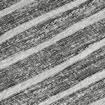8' X 10' Gray And Ivory Striped Washable Area Rug With UV Protection