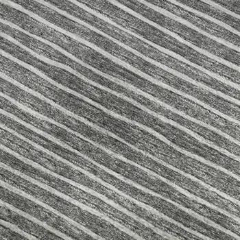 9' X 12' Gray And Ivory Striped Washable Area Rug With UV Protection