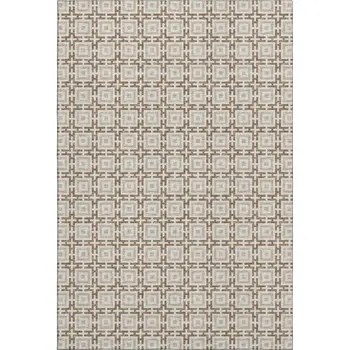 8' X 10' Taupe And Beige Geometric Washable Area Rug With UV Protection