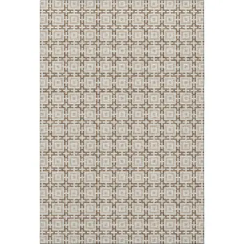 8' X 10' Taupe And Beige Geometric Washable Area Rug With UV Protection