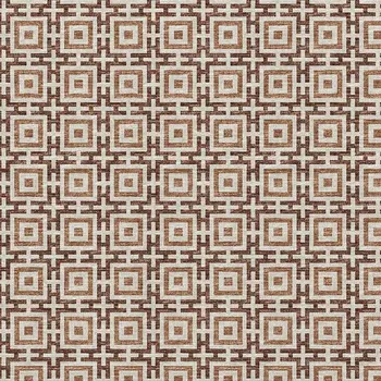 3' X 5' Rust And Beige Geometric Washable Area Rug With UV Protection