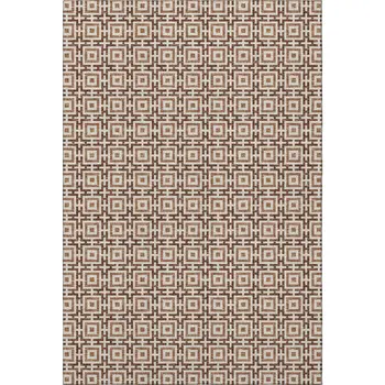 8' X 10' Rust And Beige Geometric Washable Area Rug With UV Protection