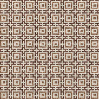 8' X 10' Rust And Beige Geometric Washable Area Rug With UV Protection