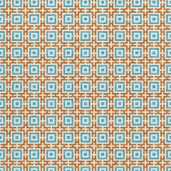 10' X 14' Orange And Teal Blue Geometric Washable Area Rug With UV Protection