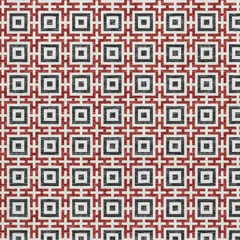 3' X 5' Red Black And Ivory Geometric Washable Area Rug With UV Protection